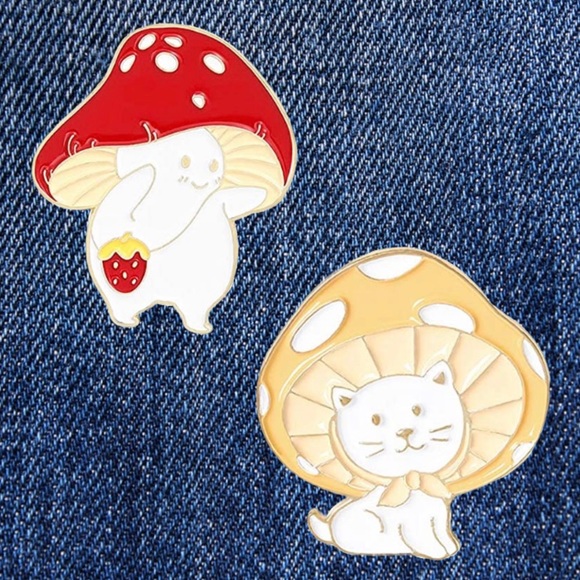 New 2 Cute Mushroom Colorful Decorative Pins - Picture 8 of 8
